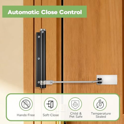 Automatic Door Closer, Stops Door Slamming, Ultra-Quiet Soft Close for Home & Apartment Doors, Upgraded Aluminum Roller Arm, Scratch-Free, Adjustable Speed, Self Closing Spring Door Closer, Silver - size: Small Size – Doors up to 88 lbs, style: Matte Silv