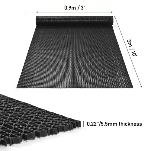 jxgzyy Commercial Drainage Mat Non Slip Drainage Floor Matting 3'x10',Black - color: Black, size: 118"L x 36"W x 0.2"Th