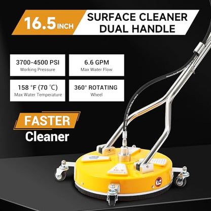RIDGE WASHER Power Washer Surface Cleaner with Dual Handle, 16.5 Inch - size: 16.5" Pressure Washer Surface Cleaner