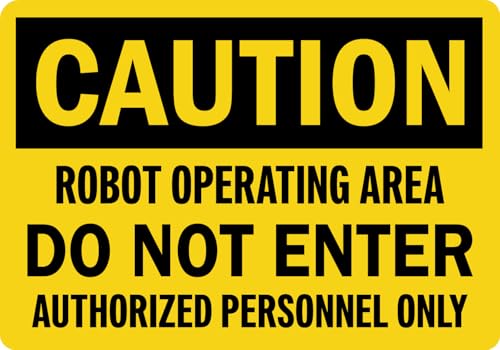 StickerJet Machine - Robot Operating Area Do Not Enter Signs 5Pc - 7" x 10" - color: Robot Operating Area Do Not Enter, size: 7" x 10"