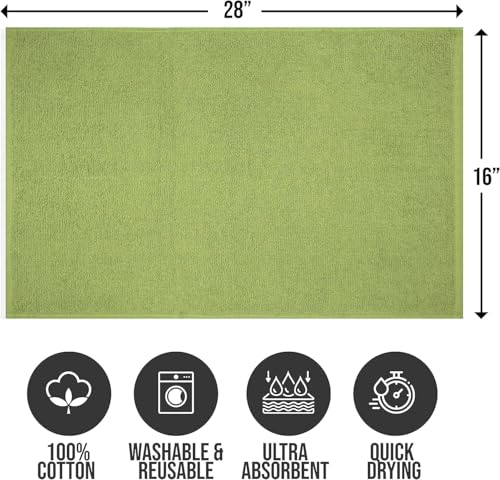 Salon Towels – Pack of 24 (16"x27") 100% Cotton Ring Spun (Not Bleach Proof) Ultra Soft, Highly Absorbent Hand Towels – Bulk for Spa, Gym & Salon (Sage Green) - color: Sage Green