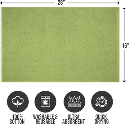 Salon Towels – Pack of 24 (16"x27") 100% Cotton Ring Spun (Not Bleach Proof) Ultra Soft, Highly Absorbent Hand Towels – Bulk for Spa, Gym & Salon (Sage Green) - color: Sage Green