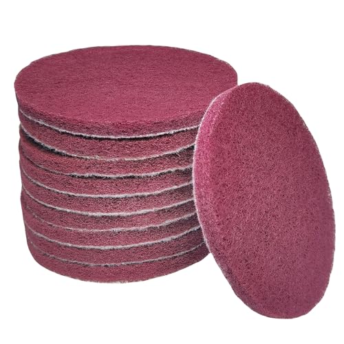 Tonmp 10 PCS 5 Inch 400 Grits Multipurpose Scrubber Scouring Pads Flocking Scuff Pads -Hoop and Loop Scuff Pads Conditioning Discs Polishing Pad for Furniture Automotive Cleaning, Rust Removal - style: 400 Grit