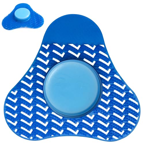 Urinal Screen Deodorizer with Urinal Cakes, janitorial Urinal Deodorizer Urinal Cakes, Bio Enzyme Anti Splash Urinal Blue Mats for Commercial Use-Public Restrooms, Gas Stations-Ocean Blue Scent (1)