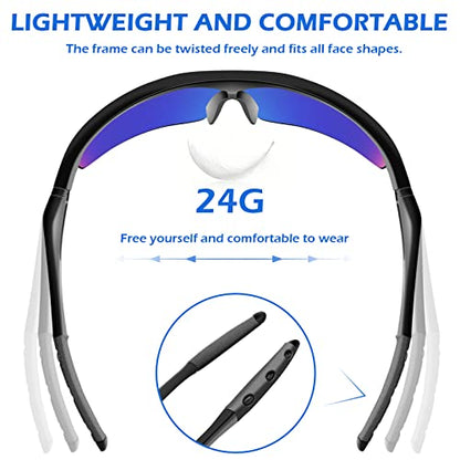 OXG 12 Pack Safety Glasses, ANSI Z87.1 Protective Eyewear for Men Women - color: Blue Mirrored