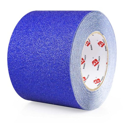 BOMEI PACK Anti Slip Traction Tape,4 Inch x 33 Ft,Heavy Duty Non Slip Tape,Grip Tape for Stairs, Tread Step, Indoor & Outdoor Use,Waterproof Stairs Non Skid Treads (Blue) - color: Blue