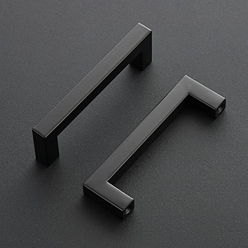 Ravinte Matte Black Cabinet Handles Square Pulls 4 Inch 10 Pack - size: 4-1/2 Inch (4 Inch Hole Center)