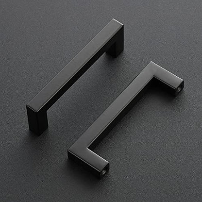 Ravinte Matte Black Cabinet Handles Square Pulls 4 Inch 10 Pack - size: 4-1/2 Inch (4 Inch Hole Center)
