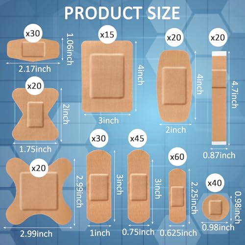 Geiserailie 300 Pcs Adhesive Fabric Bandages Bulk,Flexible Fabric Bandage - style: Flexible Fabric Bandage