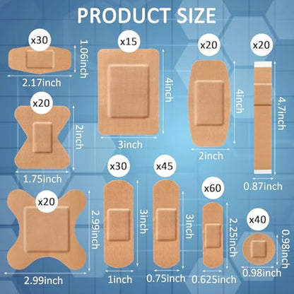 Geiserailie 300 Pcs Adhesive Fabric Bandages Bulk,Flexible Fabric Bandage - style: Flexible Fabric Bandage
