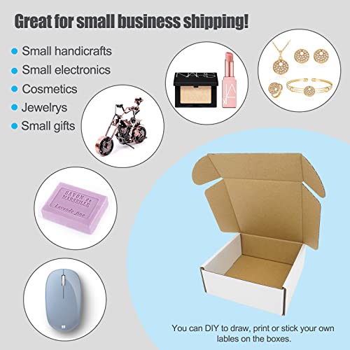 5x5x2 Small Shipping Box 50 Pack, White Cardboard Gift Boxes for Jewelry Flat Literature Mailer for Small Business Packaging Mailing - size: 5"x5"x2", style: 50 Pack - White