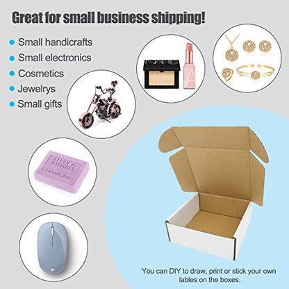 5x5x2 Small Shipping Box 50 Pack, White Cardboard Gift Boxes for Jewelry Flat Literature Mailer for Small Business Packaging Mailing - size: 5"x5"x2", style: 50 Pack - White