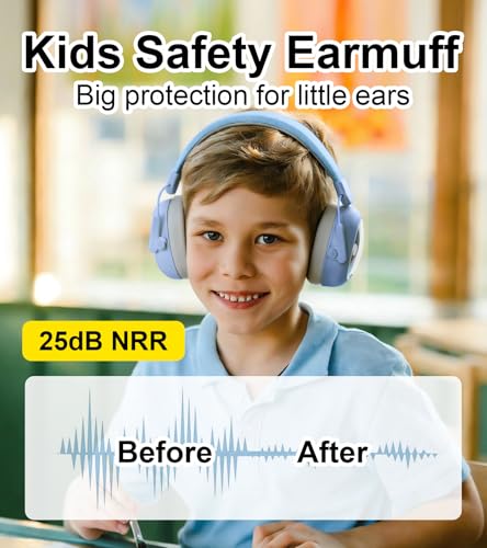 Ear protection for kids, 30dB SNR, 5.5 oz, Lightweight Adjustable - color: Blue