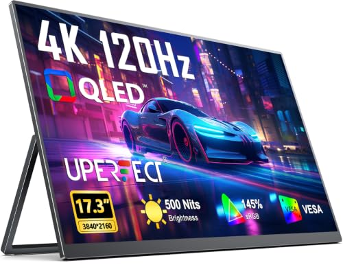 UPERFECT Portable Monitor 4K 120HZ QLED 17.3", 0.1ms Gaming Monitor - size: 17.3"