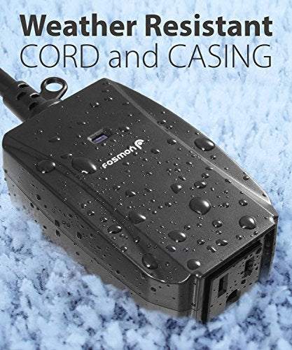 Fosmon Remote Control Outlet Waterproof Outdoor, Wireless Light Switch - color: 2 Grounded Outlet + 2 Remote