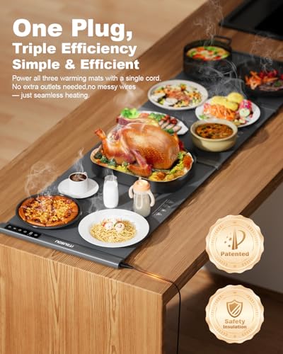 iTRUSOU Expandable Food Warming Mat – 54"x16" Custom Sizes Warming Mat - color: Dark gray - ABC, size: 54"x16" - ABC