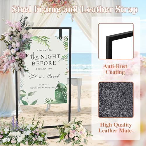 Wedding Sign Holder, Black - color: Black