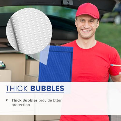 Royal Blue Bubble Mailers 4x8, Poly Padded Envelopes #000, 500 Pack - color: Royal Blue, size: 4"x8" / 500 Pack