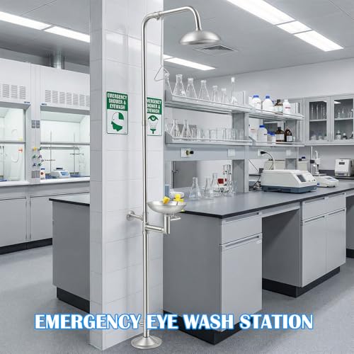 Zonon Emergency Eye Wash Shower Station, 304 Stainless Steel Combination