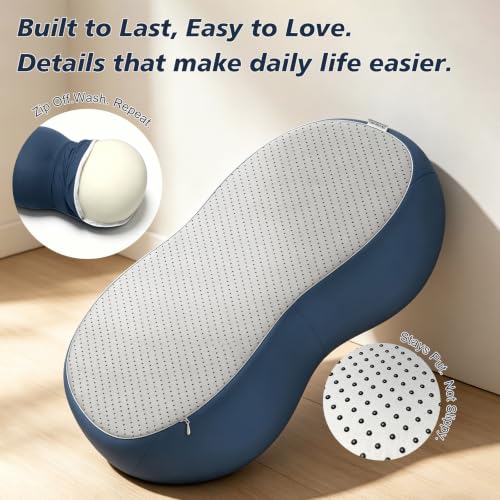 Foot Rest Under Desk, Ergonomic Memory Foam Under Desk Footrest - color: Midnight Navy