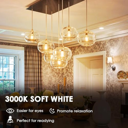 Qingmiao Dimmable ST64 LED Edison Bulbs, 6W 3000K Soft White, E26, 6 Pack - color: 6w (3000k Soft White)