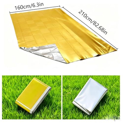 Emergency Blanket 12-Pack Double Sided Reflective Thermal