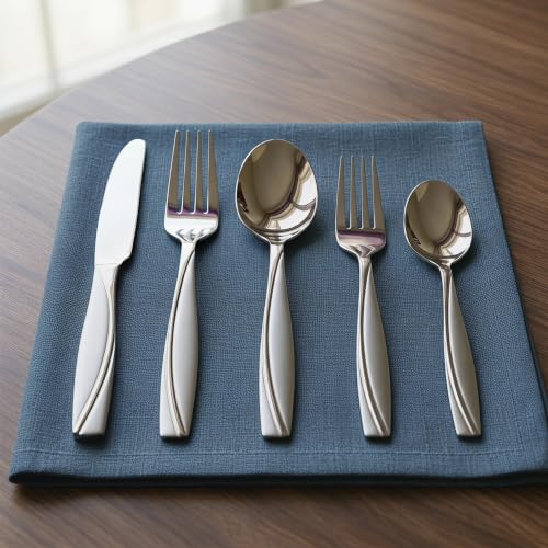30-Piece Stainless Stee Silverware Set for 6 - color: Silver, size: 30-Piece