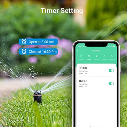 DEWENWILS WiFi Smart Yard Stake Timer Plug, Outdoor Power Stake Timer