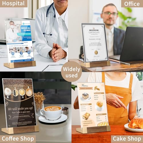 Acrylic Sign Holder 8.5 x 11, L-Shape Vertical 2 Pack for Tabletop - size: 8.5*11 Inch