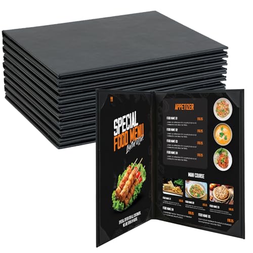 NATGAI 10 Pack 2 Panel 2 View Restaurant Menu Covers 8.5" x 11" - size: 2 View, 8.5"×11"