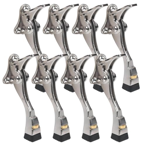Kick Down Door Stoppers for Bottom of Door, Heavy Duty Kickdown Door Stop - color: Satin Nickel, size: 4 inch x 8pack