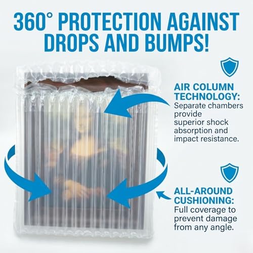 20 Pack Quick Inflatable Protective Bags for Picture Frames up to 11x14 – Lightweight Bubble Air Cushion Packing Sleeves, Secure Shipping Bags, Reusable Inflatable Protection with Hand Pump - size: Frame 11x14"
