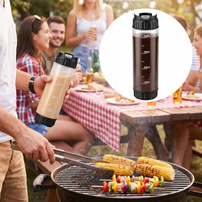 2 Pcs 16 oz Inverted Squeeze Bottles, Valve Condiment Dispenser (Black) - color: Black, size: 16 Ounces