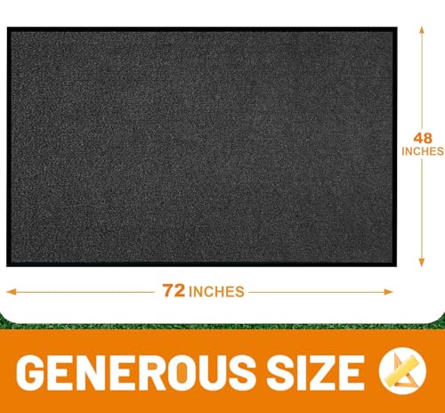 Front Door Mat, 4' x 6' Extra Large Commercial Industrial Rug Heavy Duty Outdoor Indoor Entryway Doormat Low Profile Welcome Entry Door Mat Non Slip Backing for Entrance Home Office,Black - size: 4x6FT