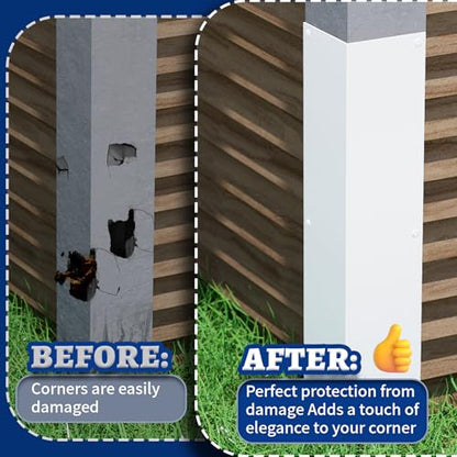 Aluminum Alloy Metal Siding Corner Guards, Siding Corner Protectors with 90° Angle, 3.4" x 3.4" x 15.8” Weed Whacking Protection for Outside Wall Vinyl Siding, Pack of 2