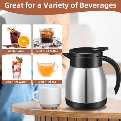 Norme 2 Pcs Thermal Coffee Carafe Creamer, Silver, 17 oz - color: Silver, size: 17 oz