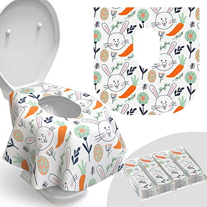 Relyo Disposable Toilet Seat Cover for Travel, Kids, 20 Pack, Bunny - color: Easter Bunny
