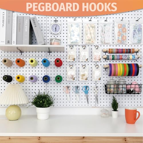 HUHOLE 60PC Black Pegboard Hooks, 2 4 6 Inch Metal Hangers - color: Black, size: 2+4+6 Inch