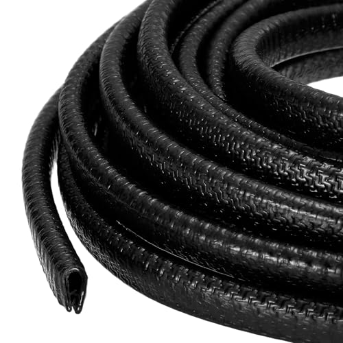 PATIKIL Rubber Edge Trim Guard, 32.8 ft x 25/64" x 9/32" U Channel Edge Protector Seal Strip with Metal Clips Fit for 1-3mm Edge for Car Door Sheet Metal Hatches Table Corners, Black - color: Black, size: 32.8 ft x 25/64 in x 9/32 in