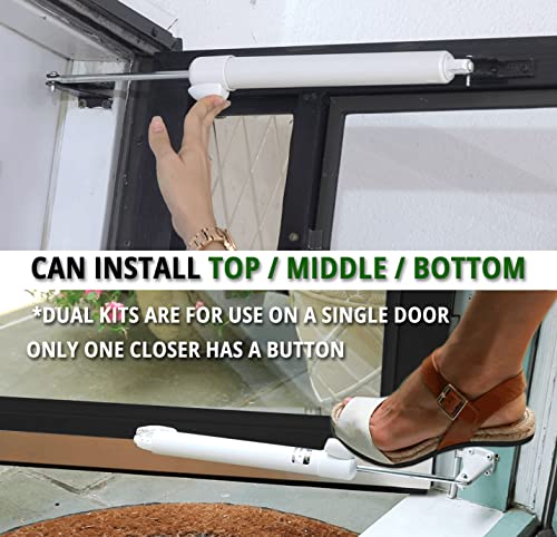 Touch 'n Hold Smooth Dual Door Closer System (Black) – Heavy-Duty - Touch-Button Hold Open Feature & Smooth Closing Motion - Storm & Security Door (Medium/Heavy Weight). New Door/Replace Old Unit - color: Black