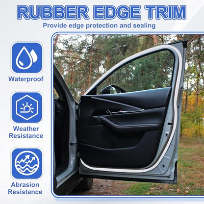 YOKIVE Clear Rubber U Channel Edge Trim, Silicone Door Seal Strip 1/4" Slot Fit for 7/32"-9/32" Edge | Metal Edge Guard Protector Great for Plywood, Glass, Sheet Metal (10-Feet)