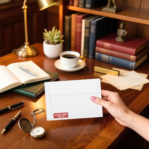 20 Pack 6.5x4.5 inch Rigid Mailers, Self Seal Photo Mailers Protective Flat Cardboard Envelopes White Blank Shipping Envelopes for Photos, Document, Invitation, Trading Card, Greeting Cards - color: White, size: 6.5x4.5 Inch
