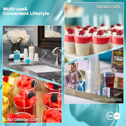 3oz Disposable Plastic Cups 500 Pack,Small Mouthwash Cups, Bulk Sample Tumblers for Home, School, Office, Parties, or Commercial Use - size: 3 Ounces