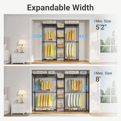 VIPEK X3 Expandable Heavy Duty Clothes Rack Closet Organizer System Black - color: Black, size: X3