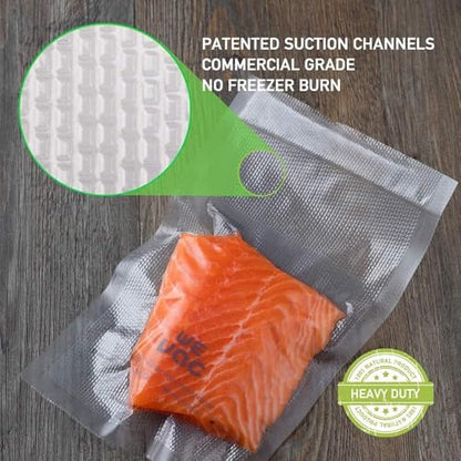 Wevac Vacuum Sealer Bags 8x12" 100 Quart for Food Saver Vacuum Seal machine - size: 8"x12" 100 Count