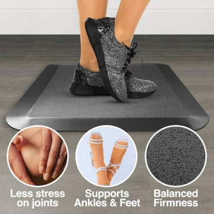 Desky Anti-Fatigue Rectangle Standing Mat Cushioned Ergonomic 85 x 75 cm Floor Mat for Sit Stand Desks, Non-Slip Beveled Edge Design, Reduces Fatigue & Pressure Office Home Workspace Comfort Mat - size: 0.8"L x 33.5"W x 29.5"Th