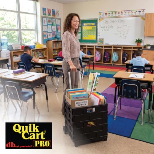 dbest Products Quik Cart Pro Collapsible Rolling Crate on Wheels - Black - color: Black, style: Pro