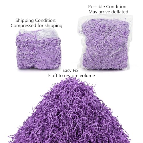 Art Secret 2LB Crinkle Cut Paper Shred Filler - Biodegradable Packing for Gift Baskets, Boxes, and Crafts - Eco-Friendly Cushion for Christmas, Weddings, Birthdays (Purple) - color: Purple