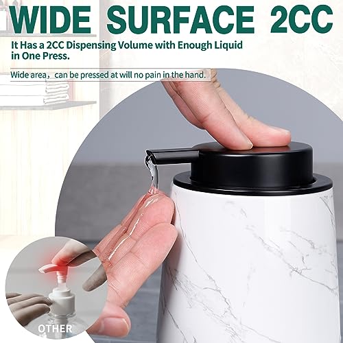 BosilunLife Ceramic Soap Dispenser - Dish Soap Dispenser for Bathroom 12Oz - color: Marble