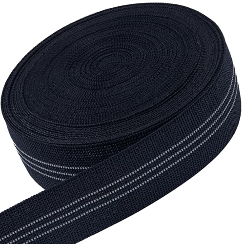 GLOREIEY Upholstery Webbing Chair Couch Material Replacement,Webbing Latex Band, Elastic, Support Straps, Replacement Kit,for Couch, Stretchy Spring Alternative, Furniture Repair (Black, 10m/32ft) - color: Black, size: 10m/32ft